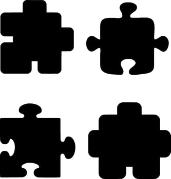 Puzzle Silhouette Vector on white background