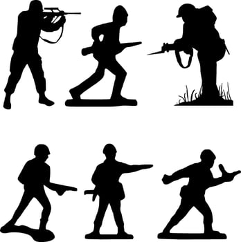 Soldier Silhouette Vector on white background