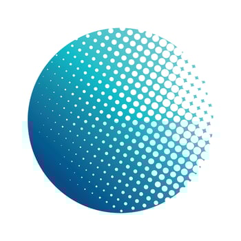 The abstract circle is absorbed by the dots vector