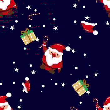 Seamless Christmas pattern Santa Claus and snowflakes Can be used for fabric, wrapping paper, scrapbooking, textiles, posters, signs and other Christmas designs. vector