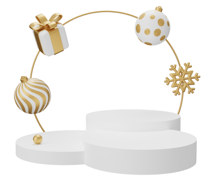 white Christmas podium arch png