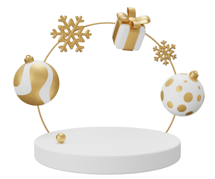 white Christmas podium arch png