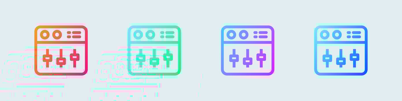Equalizer line icon in gradient colors. Frequency signs vector illustration.