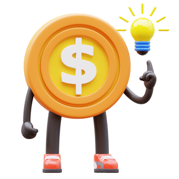 3D Money Coin Character Get Idea png