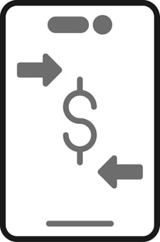 Online Money Transfer Vector Icon