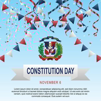 Constitution Day, Dominican Republic background. vector