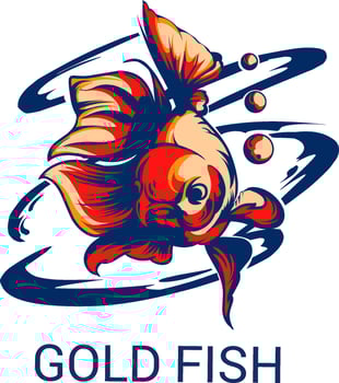 vector illustration, goldfish, suitable for company logos or selling fish