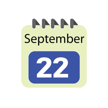 September 22 daily Calendar Icon vector