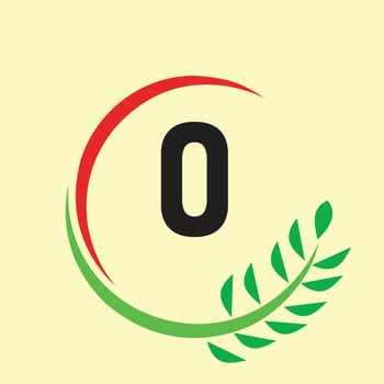 circle leaf number logo icon vector