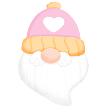 Cute and cozy pink winter outfit with heart illustration png