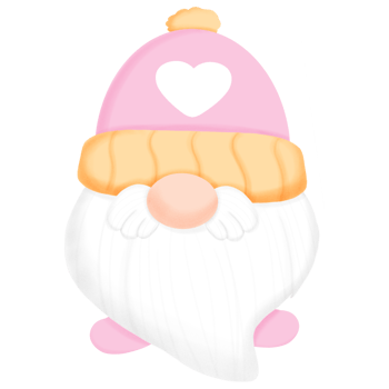 Cute and cozy pink winter outfit with heart illustration png