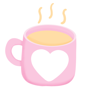 Cute and cozy pink winter outfit with heart illustration png