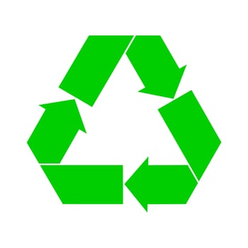 Recycling icon on green color. Vector design.
