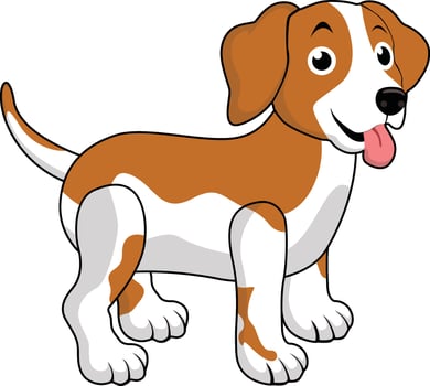 Cute puppy designed using vector lines