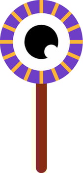 Lollipop candy icon vector for happy Halloween event celebration. Halloween candy icon that can be used as symbol, sign or decoration. Lollipop eye graphic resource for Halloween theme vector design