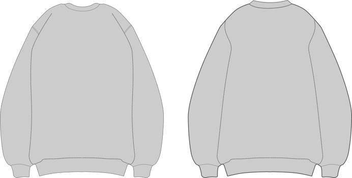 Oversized crewneck sweater flat png