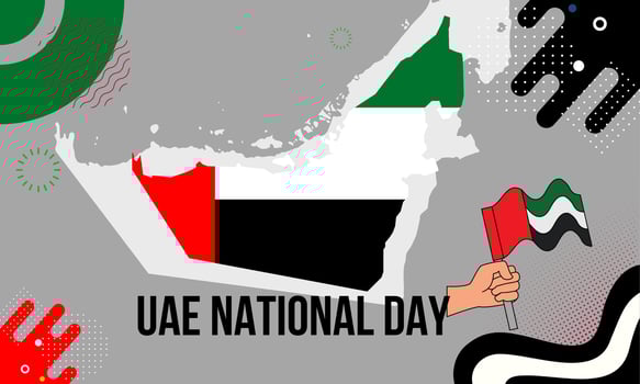 UAE national day banner for independence day anniversary. arab emirates modern geometric retro abstract design. vector