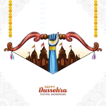 Illustration of bow and arrow in happy dussehra festival of india vector
