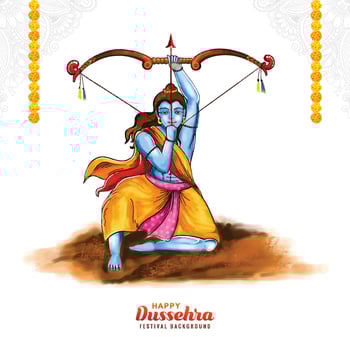 Lord shree ram navami festival wishes card background vector