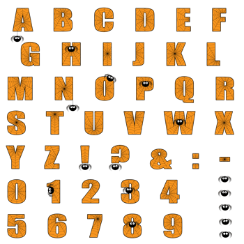 Alphabet Halloween Letters png