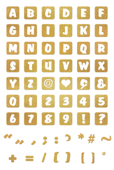Alphabet Golden Letters of design png