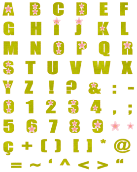 Alphabet Flowers Letters of print design png