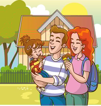vector illustration of happy family