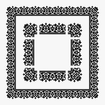 Ornamental decorative page frame element sets. Vector border template