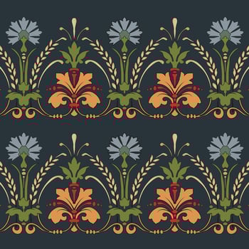 A wallpaper with a floral design on it, seamless border vector