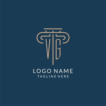 Initial letter VG pillar logo, law firm logo design inspiration vector