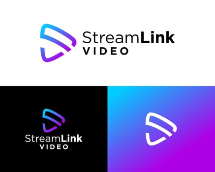 Letter S monogram streaming video button logo design. vector