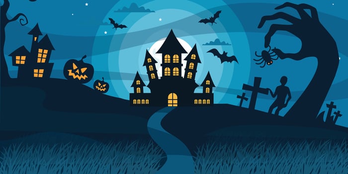 halloween background with pumpkins, halloween social media poster, halloween scene, halloween night with castle, halloween night scene with castle vector