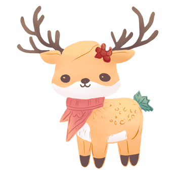 christmas reindeer with ribbon png