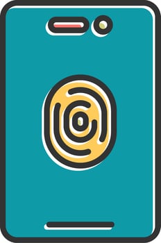 Mobile Fingerprint Vector Icon