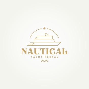 boat and yacht rental minimalist line art logo template vector illustration design