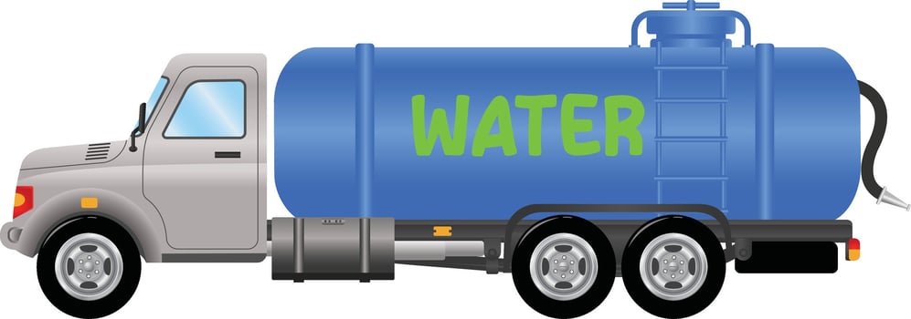 A water tank truck color vector illustration a truck designed with full colors