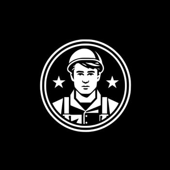 Army - Black and White Isolated Icon - Vector illustration