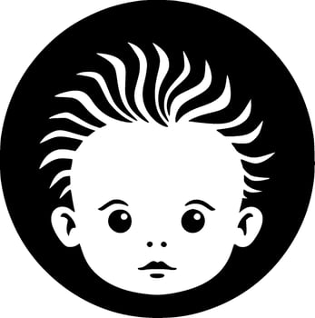 Baby, Black and White Vector illustration