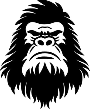 Bigfoot - Black and White Isolated Icon - Vector illustration