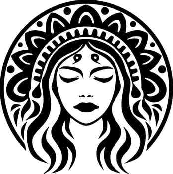 Boho, Black and White Vector illustration