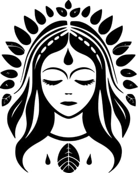 Boho - Black and White Isolated Icon - Vector illustration