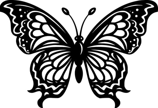 Butterfly - Black and White Isolated Icon - Vector illustration