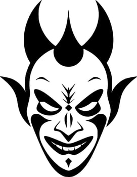 Clown, Minimalist and Simple Silhouette - Vector illustration