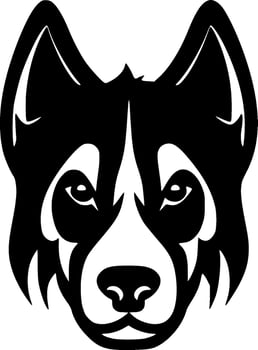 Dog, Black and White Vector illustration