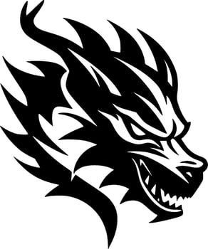 Dragon - Minimalist and Flat Logo - Vector illustration