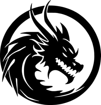 Dragon - Minimalist and Flat Logo - Vector illustration