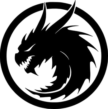 Dragon, Minimalist and Simple Silhouette - Vector illustration