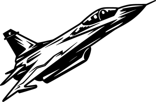Fighter Jet, Minimalist and Simple Silhouette - Vector illustration