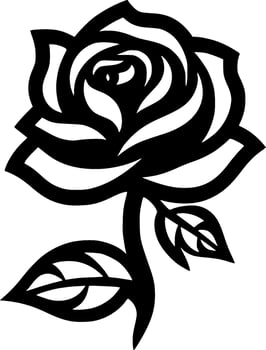 Flower - Black and White Isolated Icon - Vector illustration