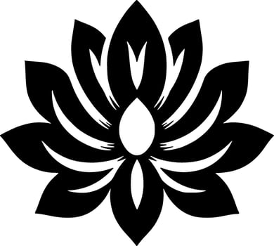 Flower - Black and White Isolated Icon - Vector illustration